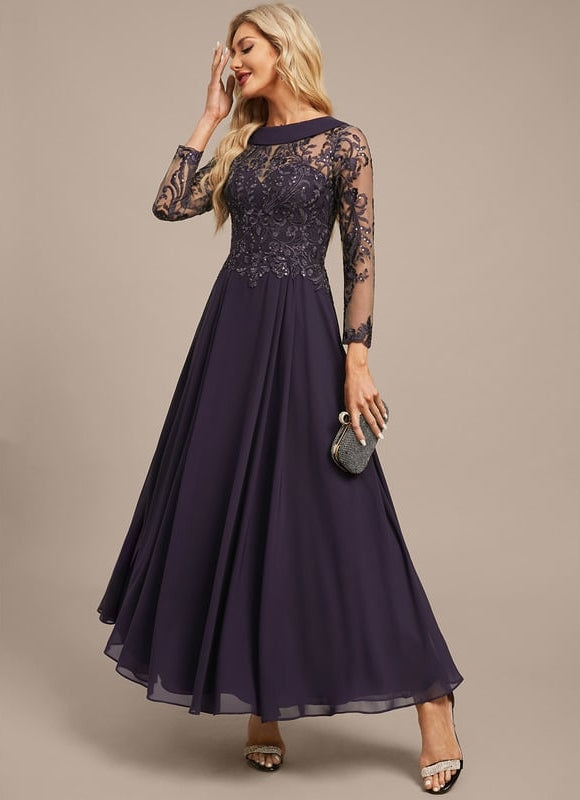 Robe de Soirée Chic Illusion Mousseline - gallery 4