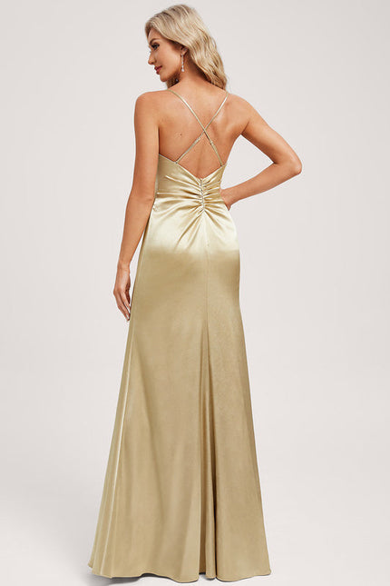 Robe de Soirée Lueur Dor Satinée - gallery 5