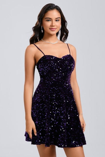 Robe De Soirée Paillette Courte - gallery 3