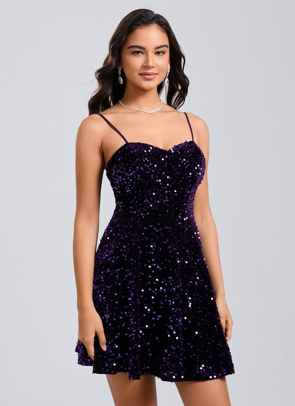 Robe De Soirée Paillette Courte - gallery 3