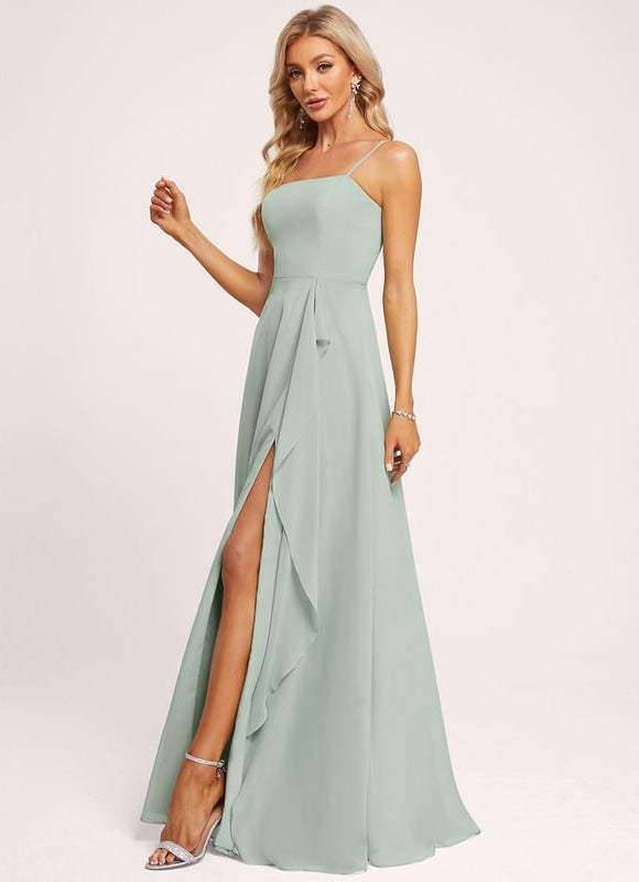 Robe de Soirée Fluide Vert Deau - gallery 2
