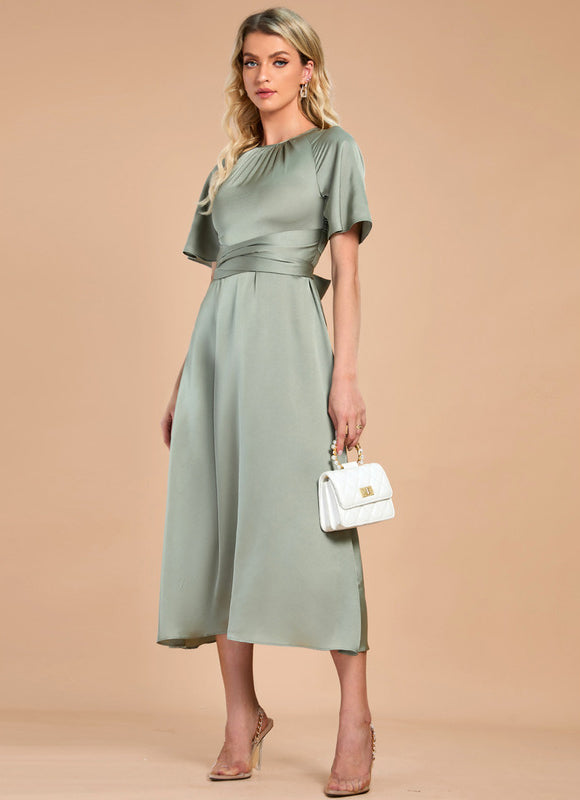 Robe de Soirée Satinée Sage - gallery 4