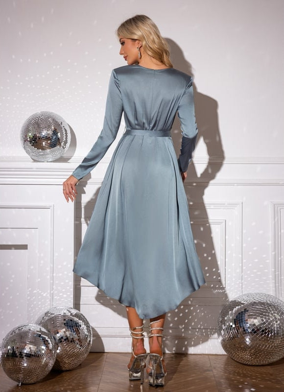 Robe de Soirée Midi Chic Satinée - gallery 1
