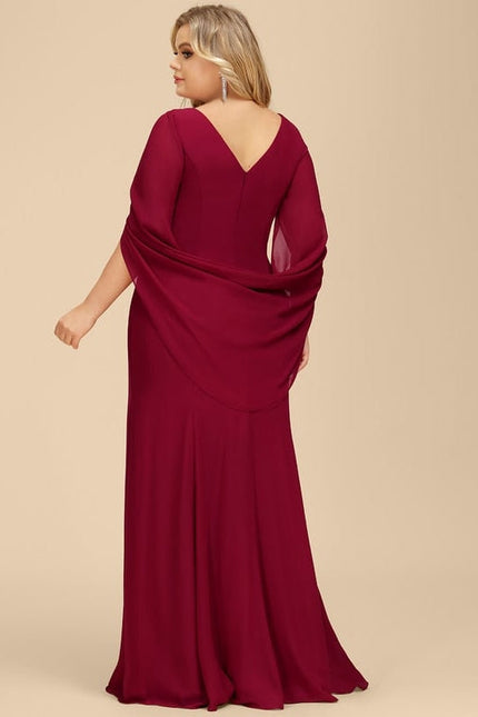 Robe de Soirée Velours Rubis Élégant - gallery 8