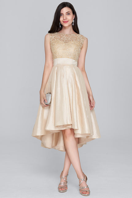 Robe de Soirée Éclat Doré Flottant