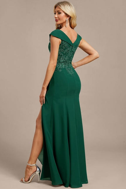 Robe de Soirée Émeraude Drapée - gallery 6