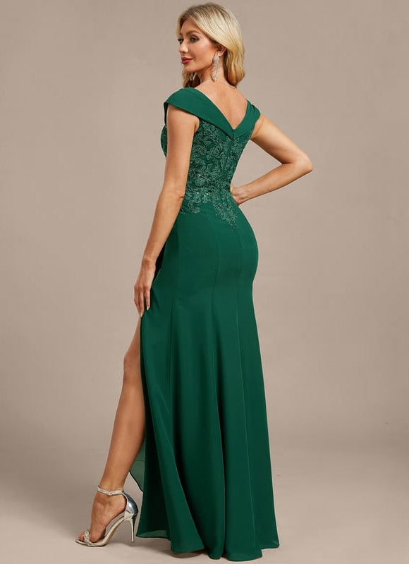 Robe de Soirée Émeraude Drapée - gallery 6