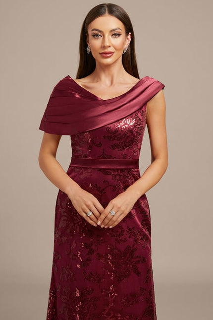 Robe de Soirée Satin Drapée Chic - gallery 1