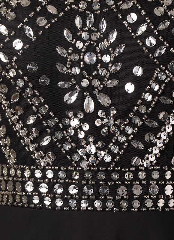 Robe de Soirée Noir Élégant Flottant - gallery 5