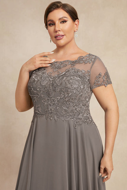 Robe de Soirée Élégance Grise Satinée - gallery 8