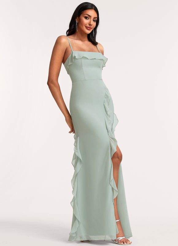 Robe de Soirée Fluide Vert Deau - gallery 2