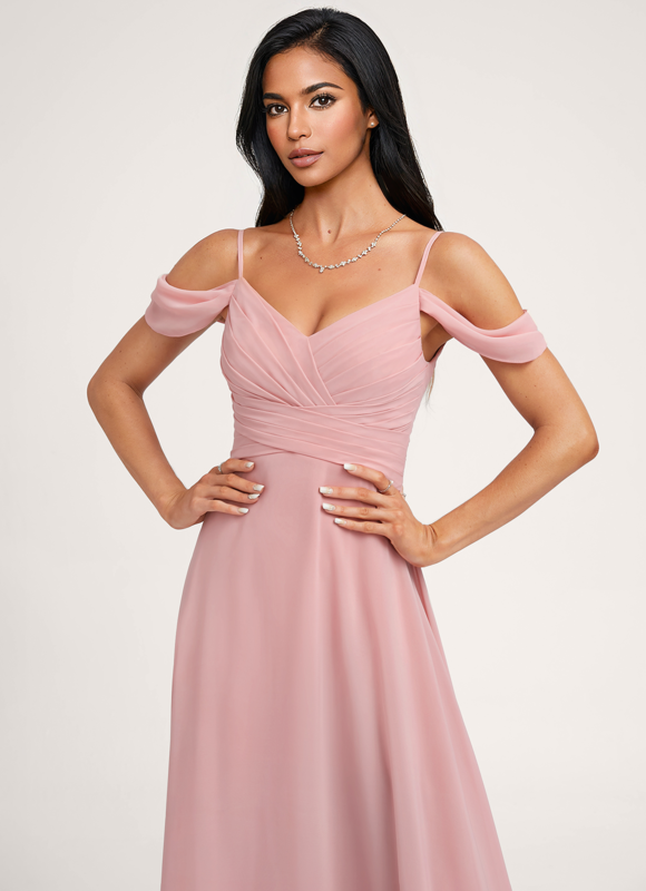 Robe de Soirée Écrue Flottante - gallery 2