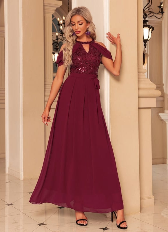 Robe de Soirée Bordeaux Éclat - gallery 2