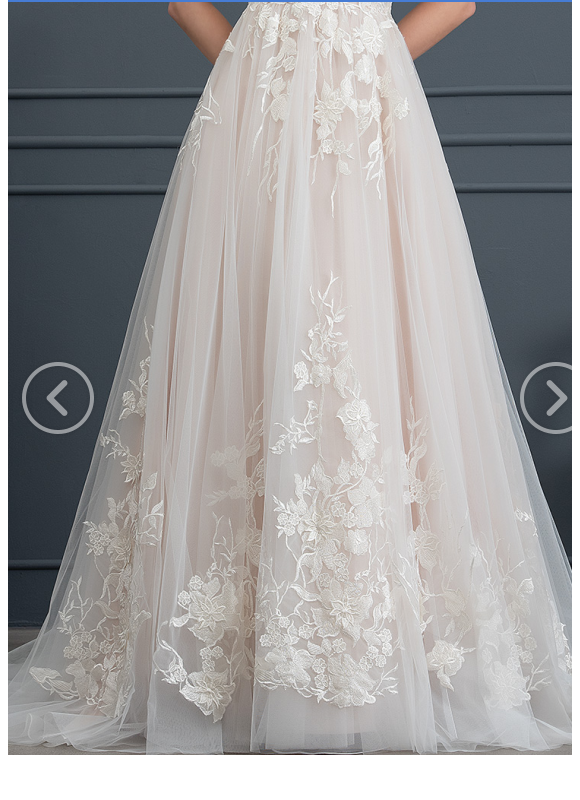 Robe de Soirée Longue Blanche Princesse Tulle Dentelle Mariée - gallery 4