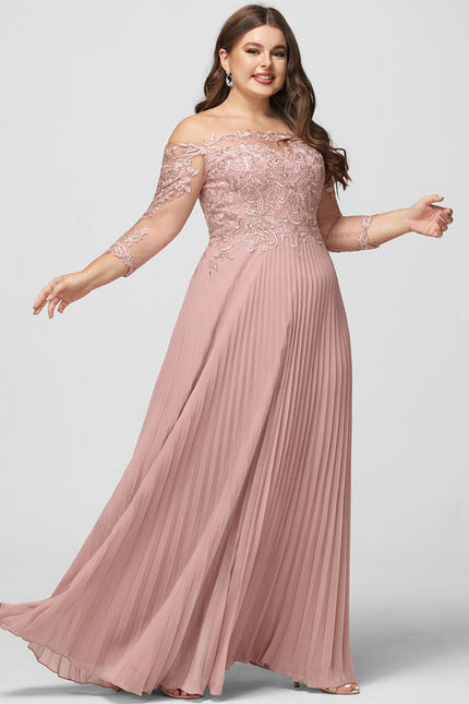 Robe de Soirée Satinée Rosée - gallery 7