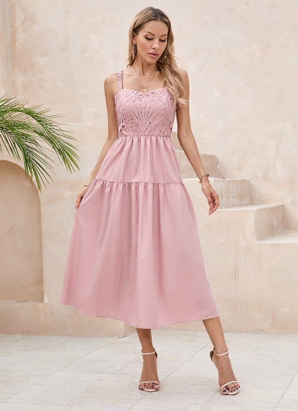 Robe de Soirée Rose Simple - gallery 3