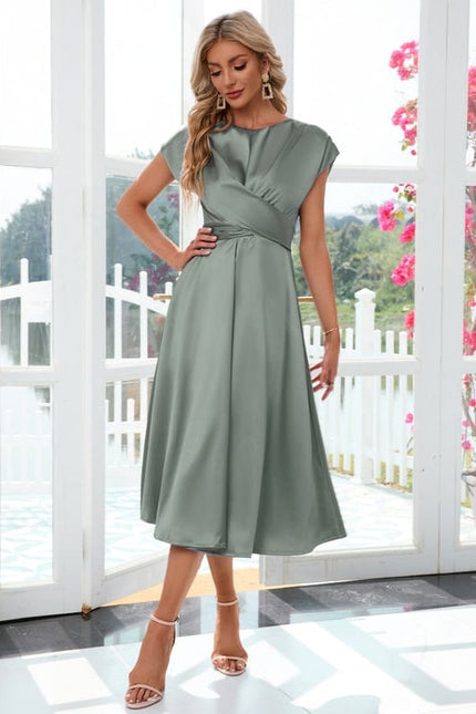 Robe de Soirée Satinée Sage - gallery 3