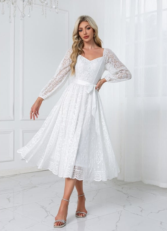 Robe de Soirée Dentelle Évasée - gallery 6
