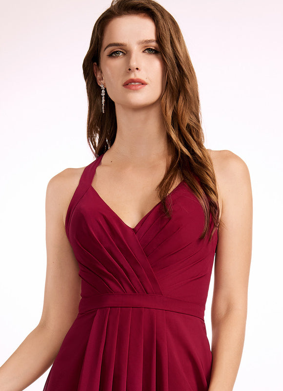 Robe de Soirée Mousseline Beige - gallery 3