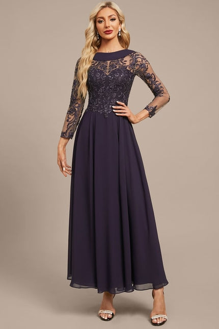 Robe de Soirée Chic Illusion Mousseline - gallery 2