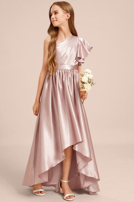 Robe De Soirée Asymétrique Rose - gallery 4