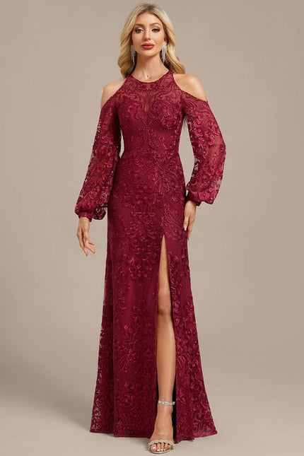 Robe de Soirée Évasée Bordeaux