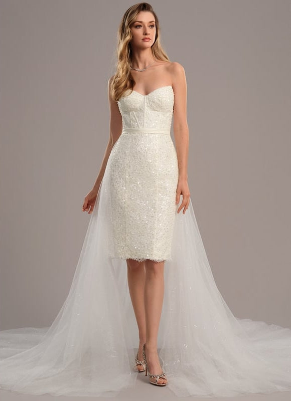 Robe de Soirée Étoilée Satinée - gallery 2