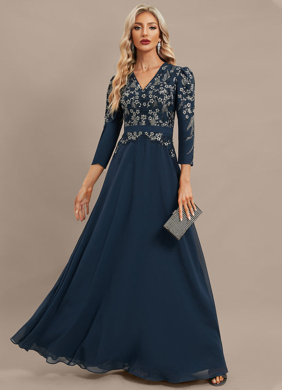 Robe de Soirée Élégance Marine Couture