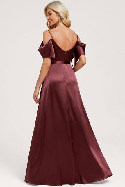 Robe de Soirée Satin Vert Pâle - gallery 5