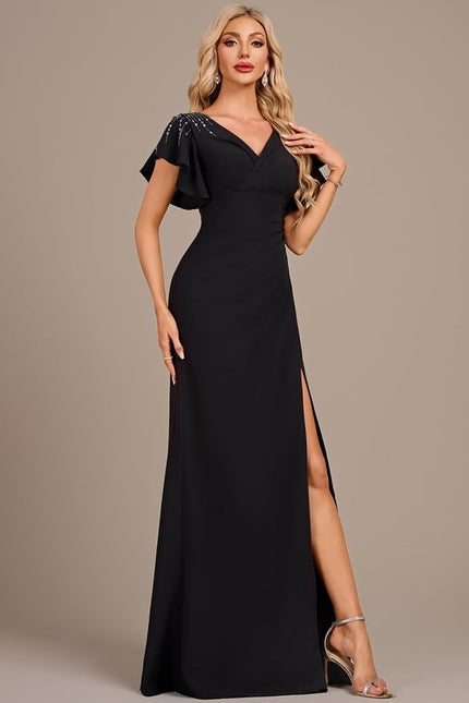Robe De Soirée Longue A Volant - gallery 4