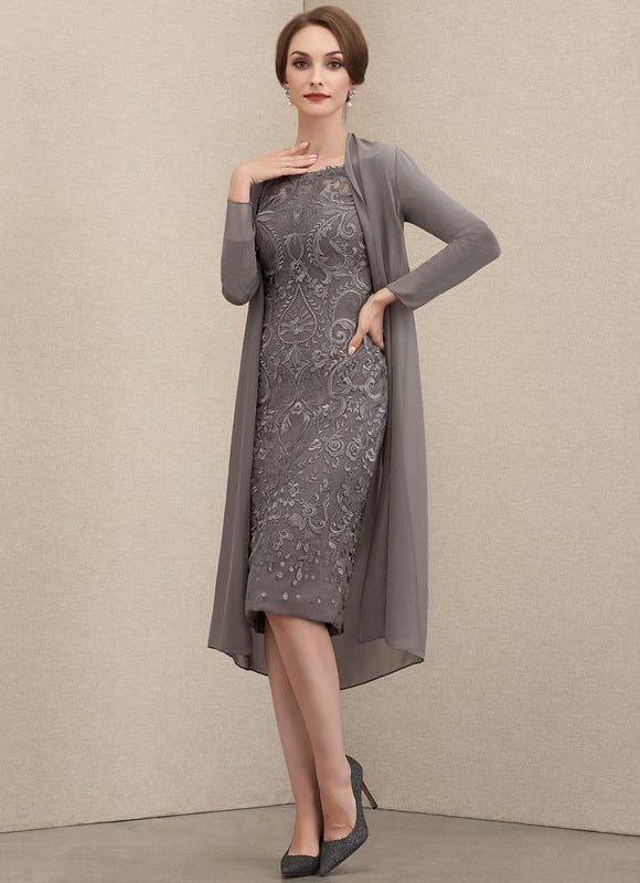 Robe de Soirée Gris Élégance Chic - gallery 1