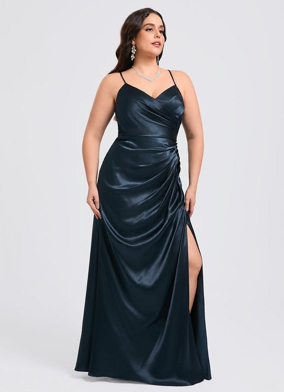 Robe de Soirée Dorée Fluide - gallery 9