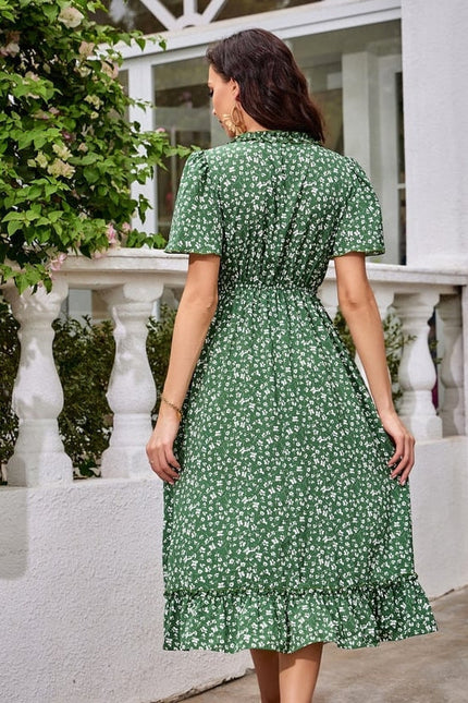 Robe de Soirée Verte Fleurie - gallery 3
