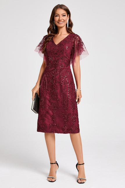 Robe de Soirée Étoilée Bordeaux
