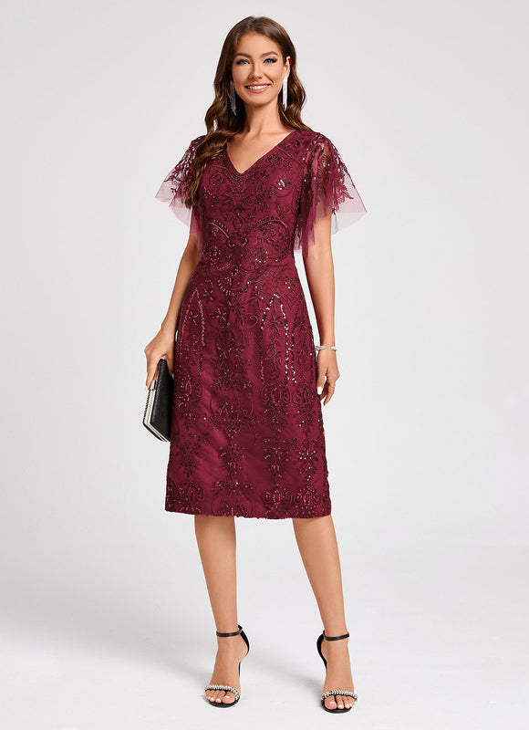 Robe de Soirée Étoilée Bordeaux
