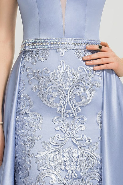 Robe de Soirée Céleste Satiné - gallery 1