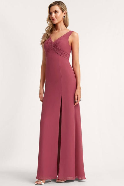 Robe de Soirée Mousseline Beige - gallery 2