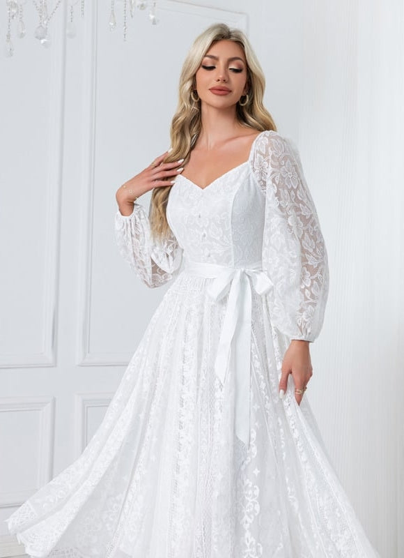 Robe de Soirée Dentelle Évasée - gallery 5