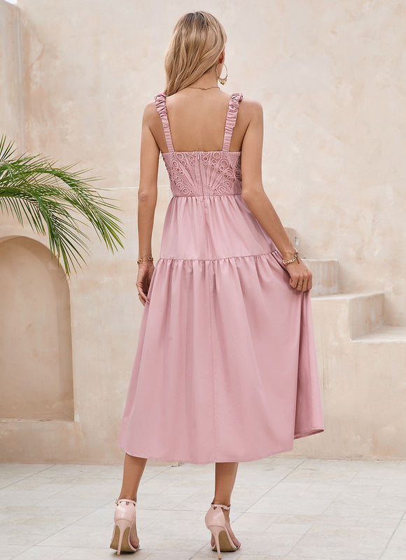 Robe de Soirée Rose Simple - gallery 5