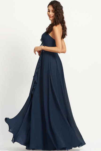 Robe de Soirée Mousseline Beige - gallery 3