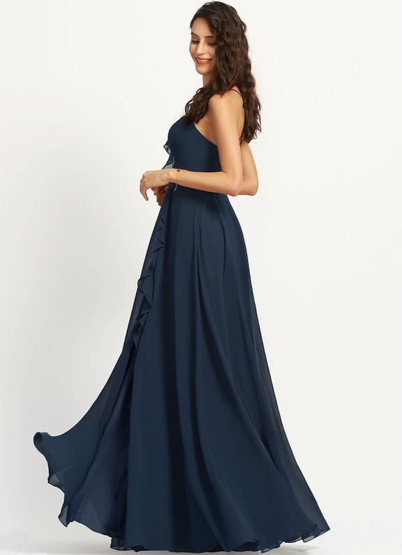 Robe de Soirée Mousseline Beige - gallery 3