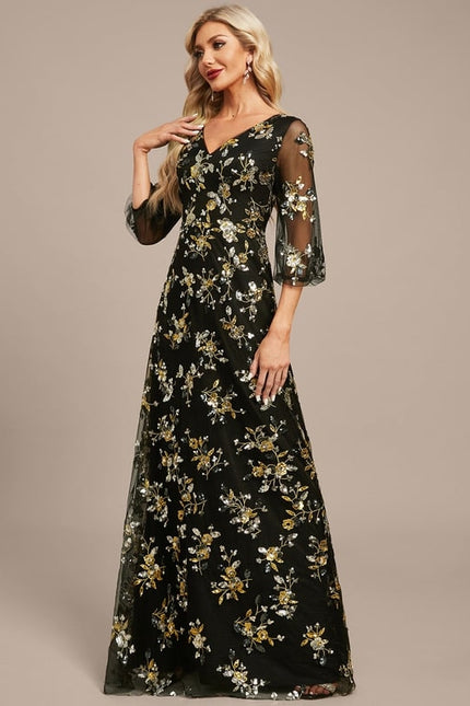 Robe de Soirée Fleurie Éclatante - gallery 4