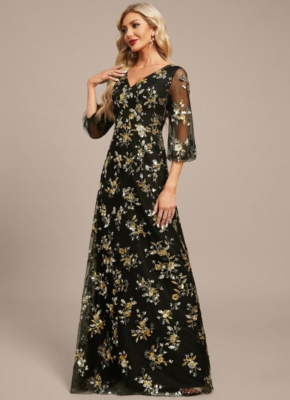 Robe de Soirée Fleurie Éclatante - gallery 4