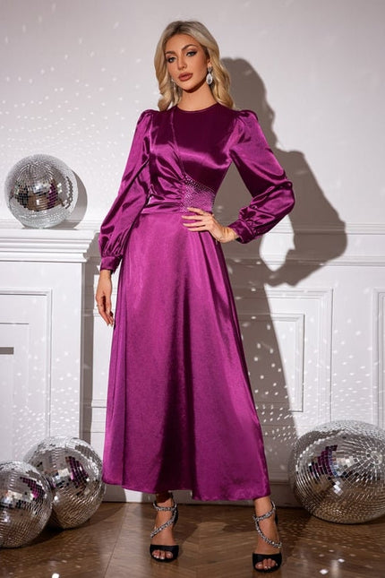 Robe de Soirée Satin Fuchsia - gallery 4