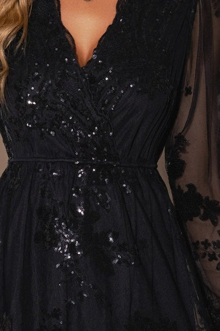 Robe de Soirée Noire Scintillante - gallery 3