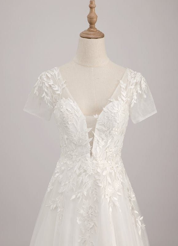 Robe De Soirée Grande Taille Blanche - gallery 4