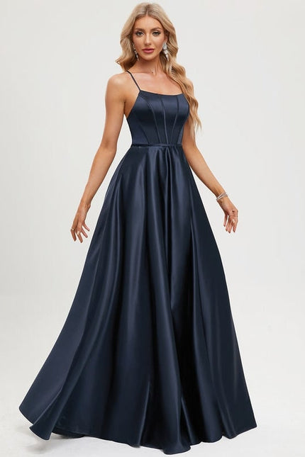 Robe de Soirée Satin Monochrome - gallery 1
