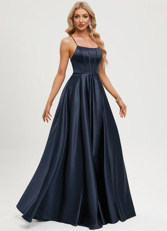 Robe de Soirée Satin Monochrome - gallery 1