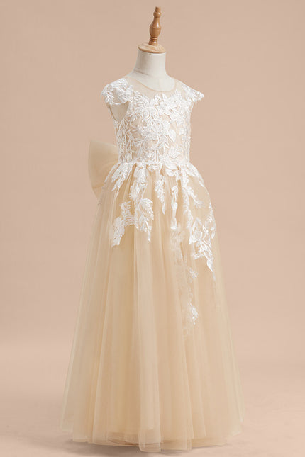 Robe De Soirée Dentelle Beige - gallery 2