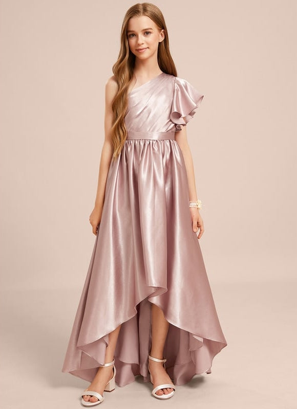 Robe De Soirée Asymétrique Rose - gallery 1